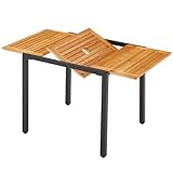 EROMMY Ausziehbarer Gartentisch 80-120x70 cm | Wetterfester Esstisch mit...