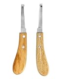 QWORK® 2 Stück Hufmesser, 21.5cm Hufauskratzer Rechts- und Linkeshänder,...