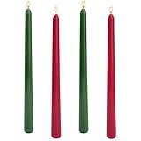 Stabkerzen Grün und Stabkerzen Rot, 4 Stück Weihnachtskerzen Set, Kerzen...