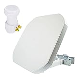 Premium X FLAT43 Sat Flachantenne mit Twin LNB -Sat-Antenne...