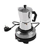 Espressokocher Elektrisch, Mokkakanne mit Heizplatte 500W, Tragbarer...