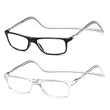NEW VISION Lesebrille mit Magnetverschluss 2 pack, Lesebrillen, Bequem...