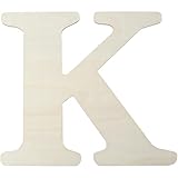 SOFPLATE 15 x 14 Zoll Buchstabe K Holzdekor ke Weiße Holzbuchstaben...