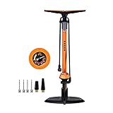 GOBKO Fahrradpumpe Fahrrad-Standpumpe mit Manometer, Fahrradpumpen mit...