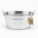 BigDean Zinkwanne groß XXL für Garten Getränkekühler extra groß 24...