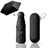 Coztie Kompakter Regenschirm, 6 Rippen Taschenschirm mit Kapsel Fall, Mini...