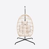 Home Deluxe Hängesessel LOMA – Faltbar, 1 Sitzer in Beige | Hängekorb,...