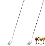 Yitobici Barlöffel, Cocktail-Mischlöffel aus Edelstahl, 2 Stück, Silber,...
