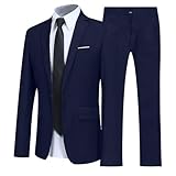 Generisch Männlich Slim Fit Business Hochzeit Party Zweiteiler (Navy,...