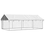 vidaXL Outdoor Hundezwinger Dach 400x200x150cm Hundekäfig Hundehaus...