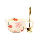 Keramik Teetasse, Geschenk für Frauen, Kawaii Kaffeetasse,Handgemachte...