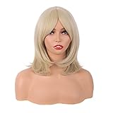 MapofBeauty 18 Zoll/45 cm Layered Bangs Gerade Synthetische Faser Schulter...