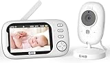 GHB Babyphone Kamera 3,5 Zoll Babyüberwachung Baby VOX 4X Zoom 8...