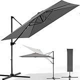 Homall Sonnenschirm Alu 270x270cm,Ampelschirm 360°Drehbar,balkonschirm...