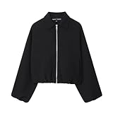 Wildlederjacke Damen Suede Jacket Women Casual Bomberjacke Damen Elegant...