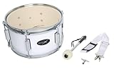 GEWA Marching Drum, Marschtrommel 12x7', Holzkessel weiß, inkl. Tragriemen...