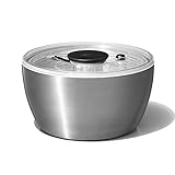 OXO SteeL Salatschleuder aus Edelstahl mit Deckel – zum Waschen und...