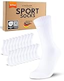 sockenkauf24 10 Paar Sportsocken Herren Weiß 43-46 Tennissocken...