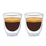 Doppelwandige Espresso-Gläser, 2x70ml, Mokkatassen, Thermo-Gläser,...