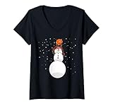 Damen Lustiger Basketballspieler Basketball Schneemann Weihnachtsball...