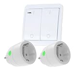 DIW Funk Stromspar-Set – 2x Funksteckdose + Doppel-Wandschalter mit...