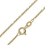 trendor Damen-Halskette 925 Silber Vergoldet Feine Ankerkette 1,3 mm...
