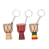 LRXIYODE 3 Stück Afrikanische Trommel Schlüsselanhänger Langlebige Mini...