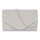 MEGAUK Damen Samt Clutch Elegante Abendtasche Wildleder Handtasche Envelope...