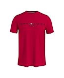 Tommy Hilfiger Herren-T-Shirt-Logo, Rot (1985), X-Groß