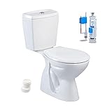 Stand-WC mit Taharet Keramik-Spülkasten Softclose WC-Sitz Toilette WC...