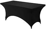 Utopia Kitchen Spandex-Tischdecke 1 Packung [6FT, Schwarz] Waschbare und...
