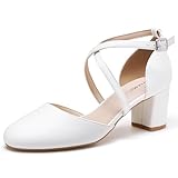 Greatonu Damen Pumps Riemchenpumps Spangenpumps Sandale mit Kreuz...