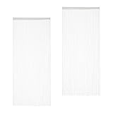 Relaxdays Fadenvorhang im 2er Set, kürzbare Fadengardinen mit Stabtunnel,...