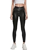 Urban Classics Damen Ladies Imitation Leather Leggings, Black, XXL