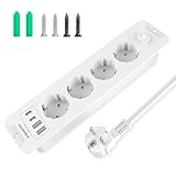 Versenkbare Steckdose mit 2 USB C,4 Fach Steckdosenleiste Einbausteckdose...