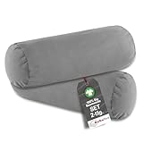 BaSaTex Bio Kissenbezüge für Nackenrolle 40x15 cm im 2er Pack - 97%...