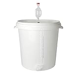 Großer Gärbehälter mit Gäraufsatz, für Wein & Bier, 30 Liter Maische...