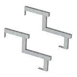 Vinuovo - 2er Stahl Treppenwange 2 Stufen Höhe 34cm - Tiefe 53cm
