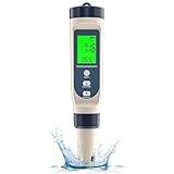 Forever Speed pH Wert Messgerät 5 in 1 pH/EC/TDS/Salzgehalt/Temperatur...