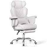 DEVAISE Chefsessel Bürostuhl Ergonomisch PU Leder Breit mit Fußstütze,...