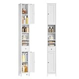 VASAGLE Badezimmerschrank, Badschrank, hoch, schmaler Aufbewahrungsschrank,...