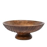 EDHAS Dekorative Holzschale aus Mangoholz, handgeschnitzt, Heimdekoration...