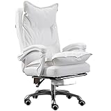 ZXSXDSAX Bürostuhl Study Chair Leather Office Reclining Chair Massage...