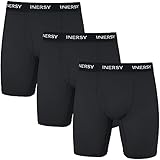 INNERSY Boxershorts Herren Schwarz Lange Unterhosen Männer Trunks...