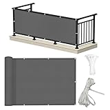 Balkon wetterfest, UV- & Windschutz für Geländer, dichte Abdeckung,...