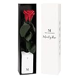 Infinity Rose rot am Stiel (3 Jahre haltbar) in Geschenkbox I Valentinstag...