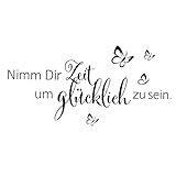 Schwarz Wandtattoo Schmetterlinge für Wanddeko,Sprüche Zitate Nimm Dir...