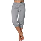 NETMENT Caprihose für Damen, lässiger Kordelzug, elastisch, lässig,...