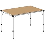 Outsunny Klappbarer Campingtisch, höhenverstellbar, Aluminiumtisch,...