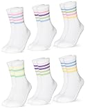 Occulto Damen Retro Tennissocken 6er Pack (Modell: Steffi) 80s 39-42